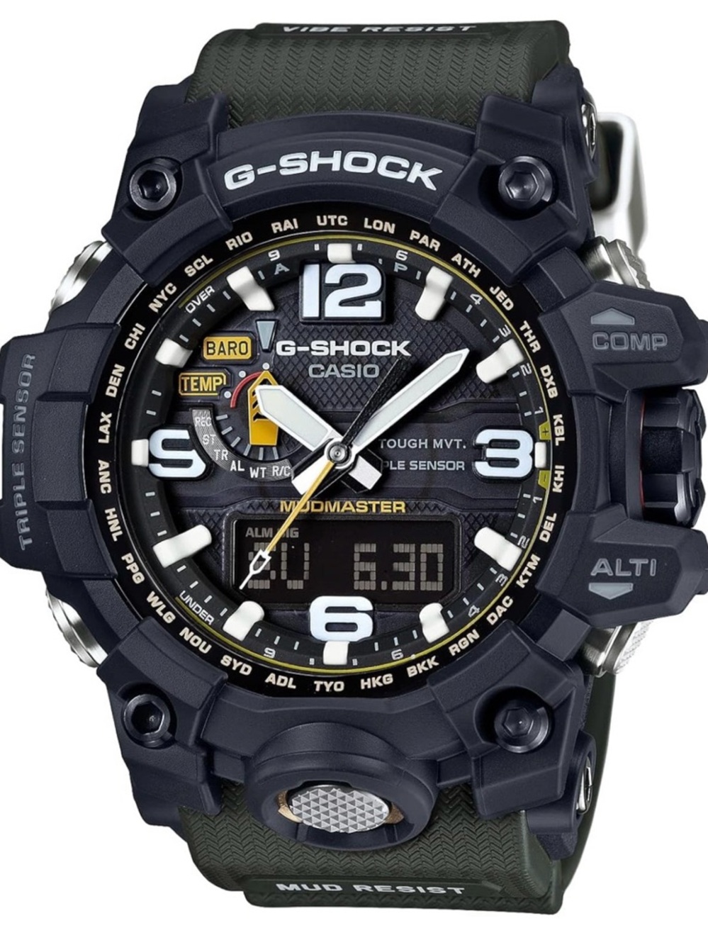 G-Shock Mudmaster GWG-1000 in Black and Olive Green